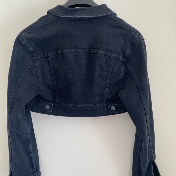 Cotton Citizen Super Crop Faded Black Denim Jacket